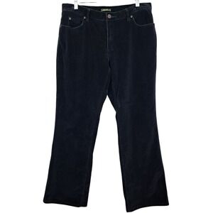 EDDIE BAUER Womens 12P Black Velvet Stretch Jeans Pants Boot Cut Coastal Cowgirl